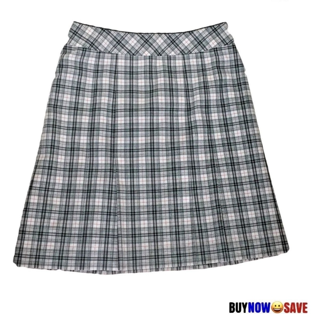 Caslon 8 Black Red Plaid Pleated Mini Line Skirt
